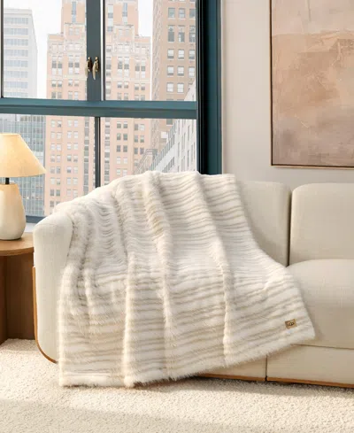 Ugg Petra Faux Fur Throw, 50" X 70" In Neutral
