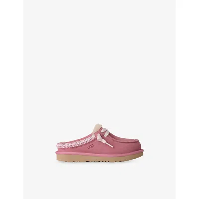 Ugg Pink Kids' Tasman Suede Mules Eur 38 / 5 Uk