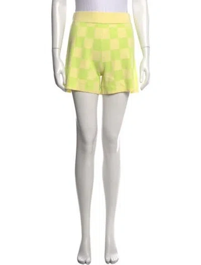 Pre-owned Ugg Plaid Print Mini Shorts In Yellow