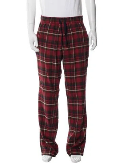Pre-owned Ugg Plaid Print Pajama Bottoms In Red