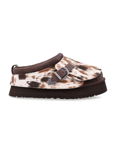 Ugg Platform Cow Print Mule In Brown
