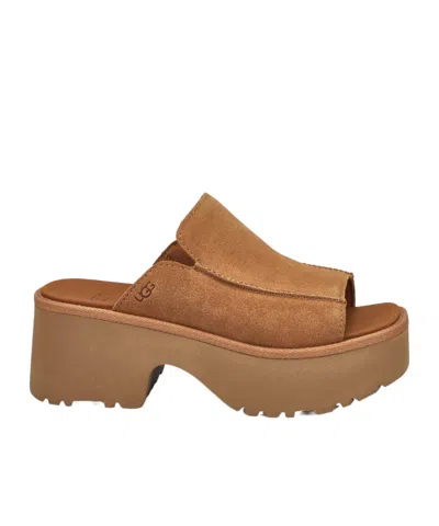Ugg Platform High Heel Sandals In Brown