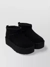 Ugg Platform Mini Boots Round Toe In Black