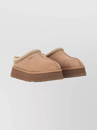 Ugg Platform Sandals Featuring Embroidered Trim In Brown