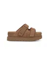 Ugg Goldenstar Hi Slide Slipper-mule In Leather Color Suede In Brown