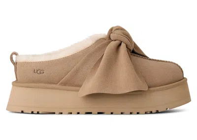 Pre-owned Ugg Platform Slipon Bow Slipper (women's) Sneakers In Sand