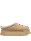 Ugg Embroidered Trim Goatskin Tazz Mules In Neutral