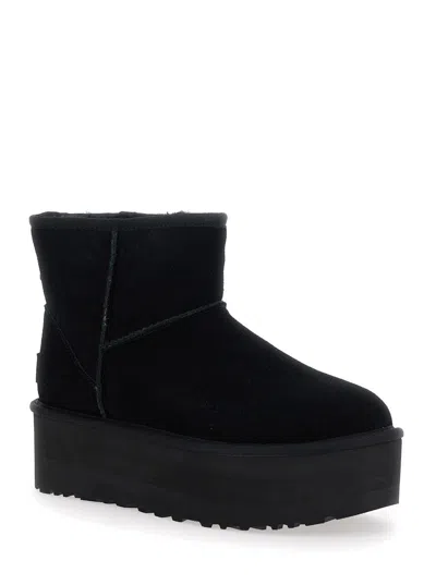 Ugg Platform Suede Ankle Boot In Black