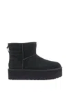 Ugg Leather Classic Mini Platform Boots In Black