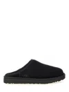 Ugg Plush Shearling Lined Suede Classic Slippers For Men In Black