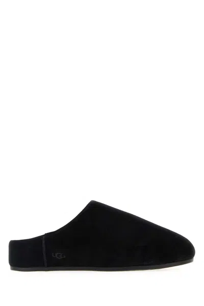 Ugg Plush Shearling Lined Suede Slippers In Blue