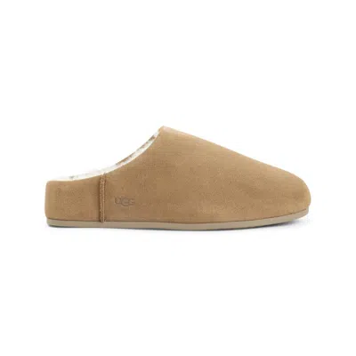 Ugg Plush Suede Slippers With Mutton Lining In Multi