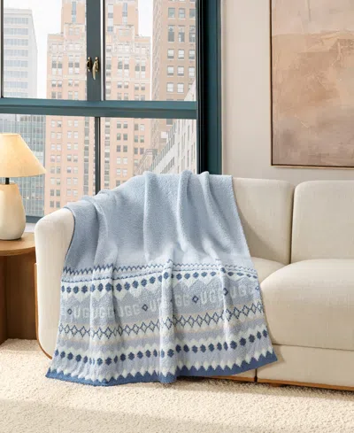 Ugg Polaris Knit Throw, 50" X 70" In Blue