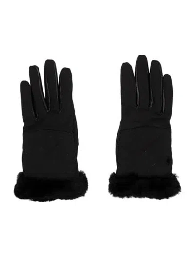 Pre-owned Ugg Polyester Gloves In Black