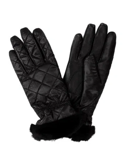 Pre-owned Ugg Polyester Quilted Gloves In Black