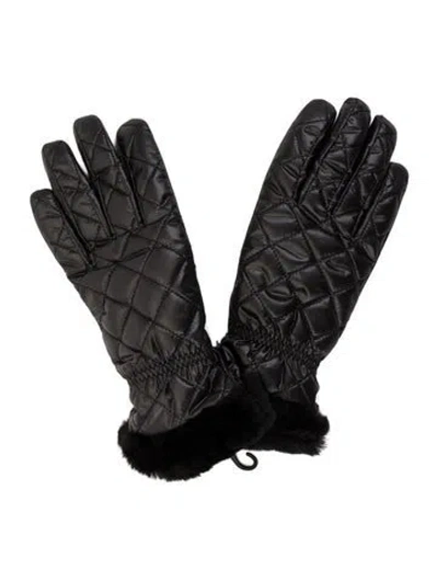Pre-owned Ugg Polyester Quilted Gloves In Black