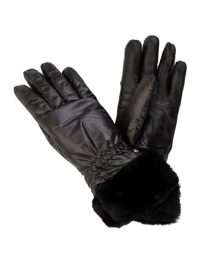 Pre-owned Ugg Polyester Quilted Gloves W/tags In Black