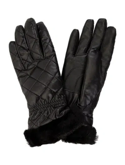 Pre-owned Ugg Polyester Quilted Gloves W/tags In Black