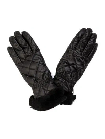 Pre-owned Ugg Polyester Quilted Gloves W/tags In Black