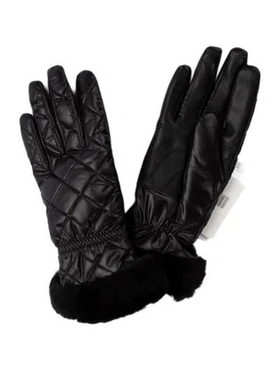Pre-owned Ugg Polyester Quilted Gloves W/tags In Black