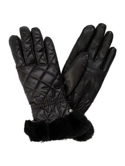 Pre-owned Ugg Polyester Quilted Gloves W/tags In Black