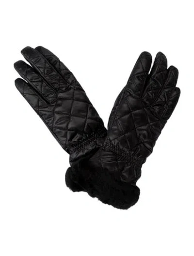 Pre-owned Ugg Polyester Quilted Gloves W/tags In Black