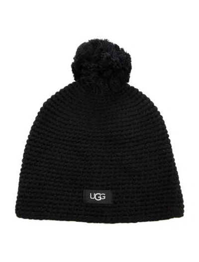 Pre-owned Ugg Pom Pom Knit Beanie W/tags In Black
