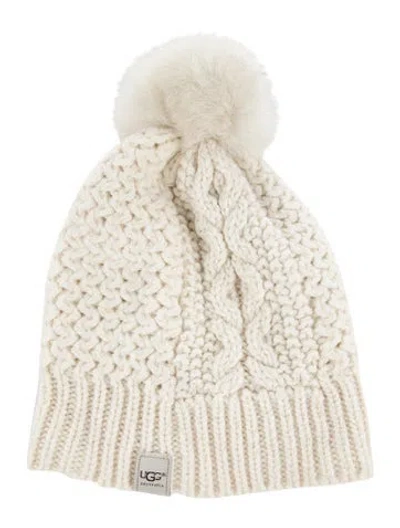 Pre-owned Ugg Pom Pom Winter Hat In Neutrals
