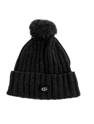 Pre-owned Ugg Pompom Beanie W/tags In Grey