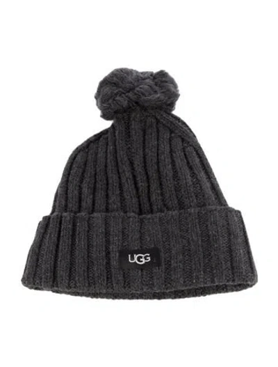Pre-owned Ugg Pompom Beanie W/tags In Grey