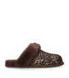 Ugg Pony Hair Scuffette Caspian Slippers In Multi