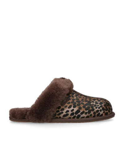 Ugg Pony Hair Scuffette Caspian Slippers In Multi