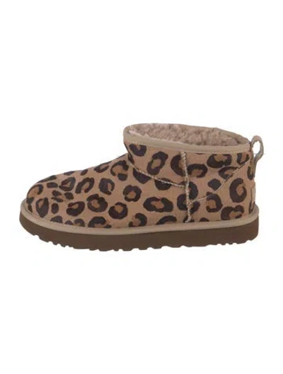Pre-owned Ugg Ponyhair Animal Print Boots In Neutral