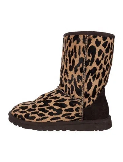 Pre-owned Ugg Ponyhair Animal Print Boots In Neutral