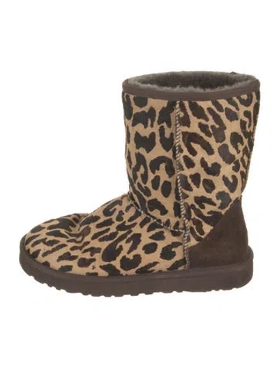 Pre-owned Ugg Ponyhair Animal Print Boots In Neutrals