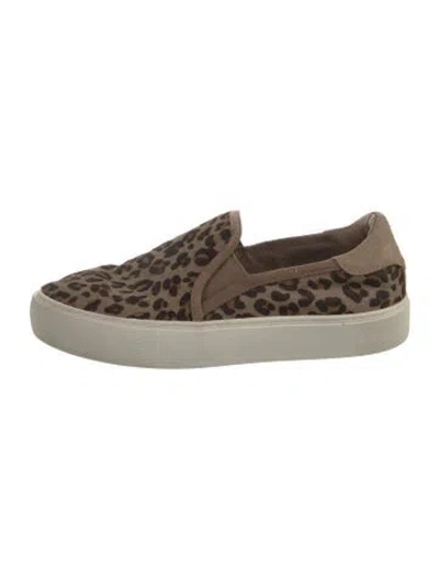 Pre-owned Ugg Ponyhair Animal Print Loafers In Brown