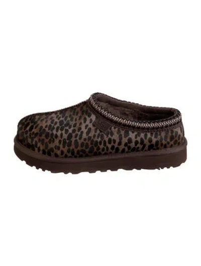 Pre-owned Ugg Ponyhair Animal Print Slippers In Brown