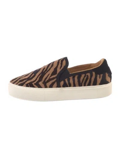Pre-owned Ugg Ponyhair Animal Print Sneakers In Brown