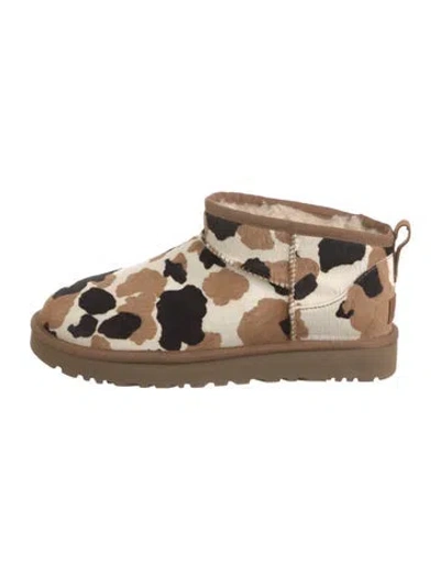 Pre-owned Ugg Ponyhair Printed Boots In Neutral