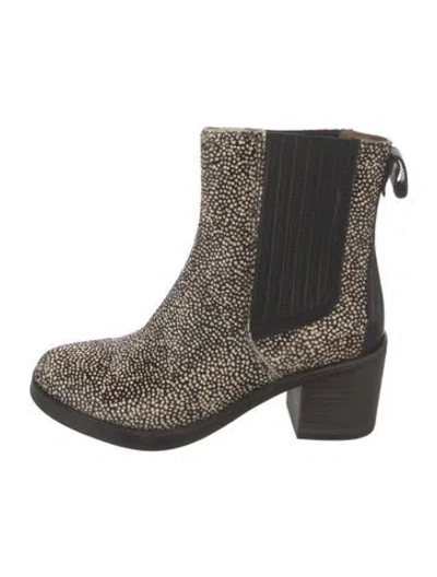Pre-owned Ugg Ponyhair Printed Chelsea Boots In Brown