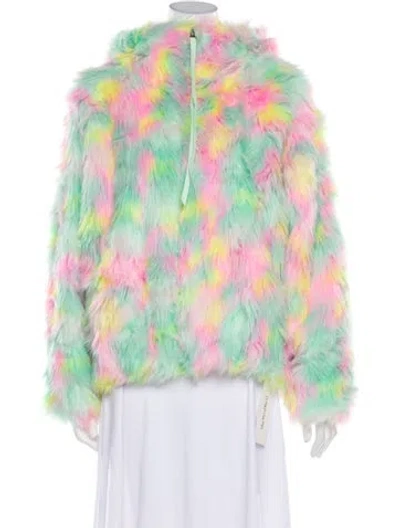 Pre-owned Ugg Printed Faux Fur Jacket W/ Tags In Green