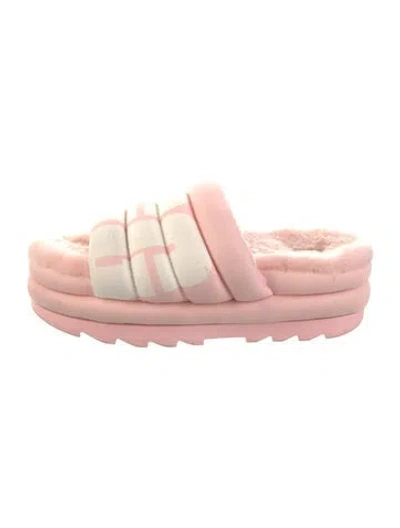 Pre-owned Ugg Printed Slides In Pink