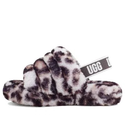 Ugg (ps)  Fluff Yeah Slide Panther Print Slipper 'stormy Grey'