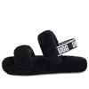 Ugg Oh Yeah Sheepskin Slingback Slippers In Black