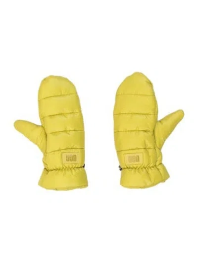 Pre-owned Ugg Puffer Mittens In Green
