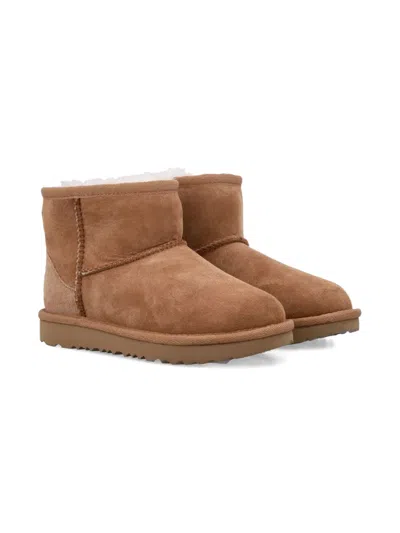 Ugg Kids' Pull-tab Stitch-trim Boots In Brown