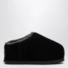 Ugg Pumped Suede Slippers In Black