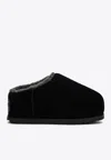 Ugg Pumped Suede Slippers In Black