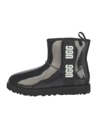 Pre-owned Ugg Pvc Graphic Print Chelsea Boots In Black