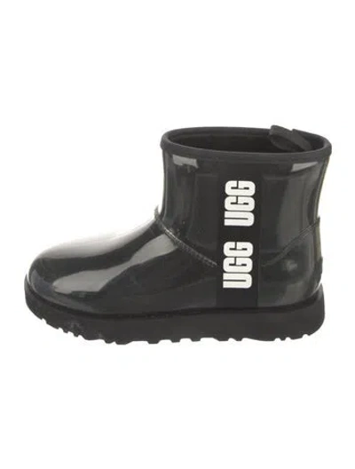 Pre-owned Ugg Pvc Graphic Print Rain Boots In Black